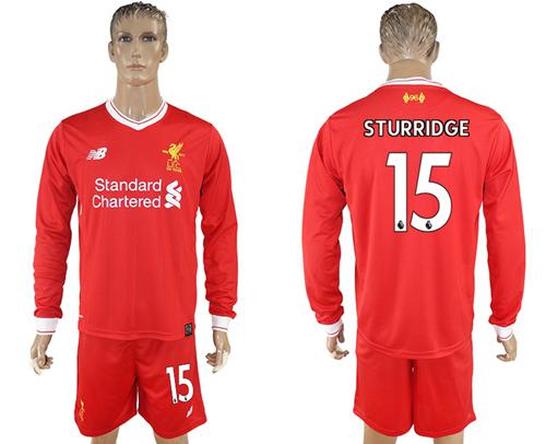 Liverpool #15 Sturridge Home Long Sleeves Soccer Club Jersey - Click Image to Close